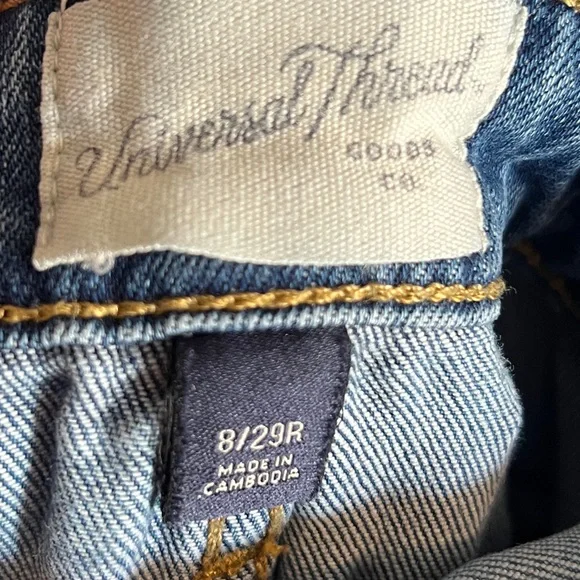 Universal Thread Blue Denim Overalls Size 8/29 - Picture 6 of 7